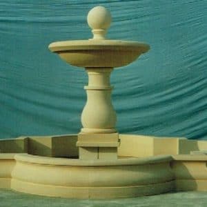 Single Tier Fountain With Ball Finial